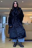 Verbier Premium Faux Fur Coat Midnight